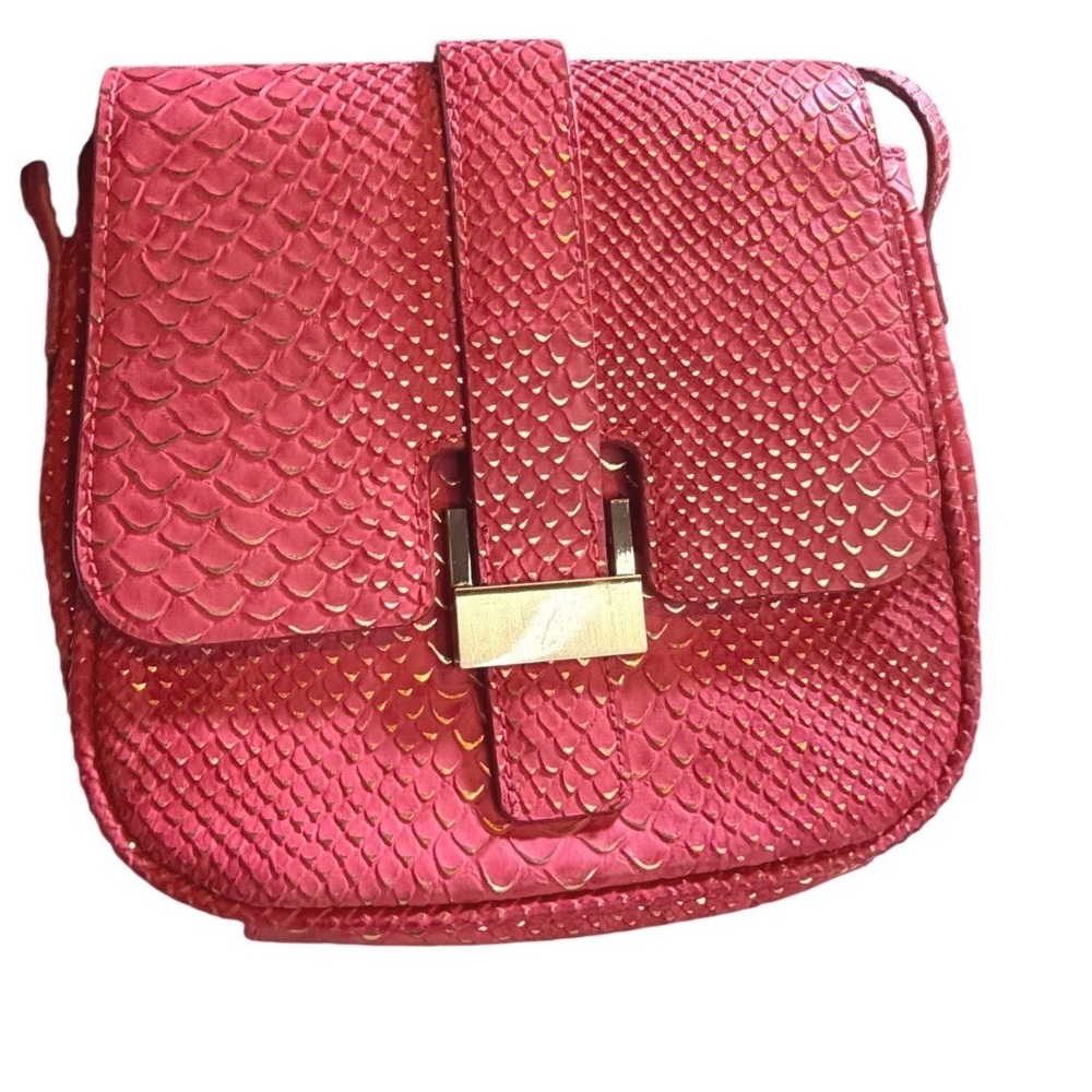 The Limited‎ Mermaid Vibe Salmon & Gold Crossbody Gold Hardware Small Saddle Bag